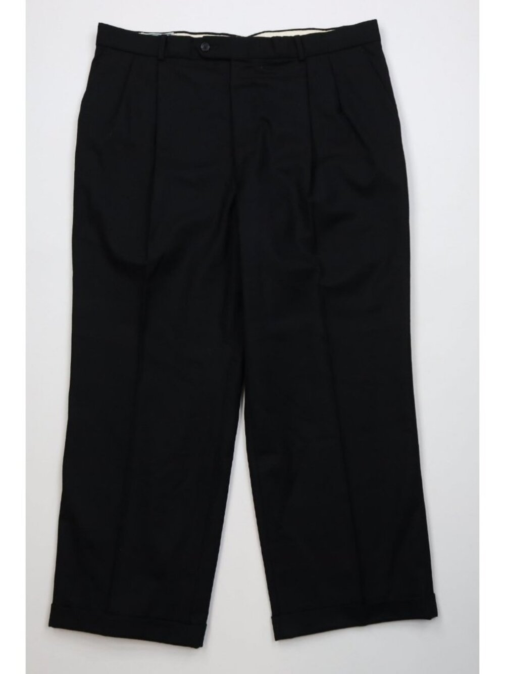Vtg 90s Streetwear Mens 38x27 Heavyweight Wool Knit Wide Leg Chino Pants Black